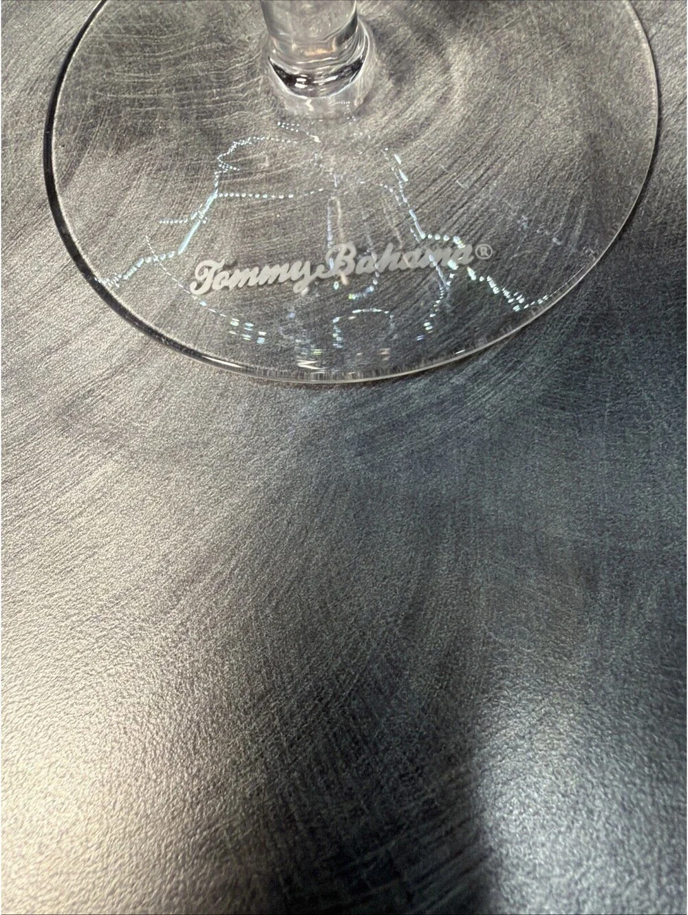TOMMY BAHAMA  ~ 1 Etched Crystal Wine Glass  Palm Fronds ~ 9.5”~ RARE HTF